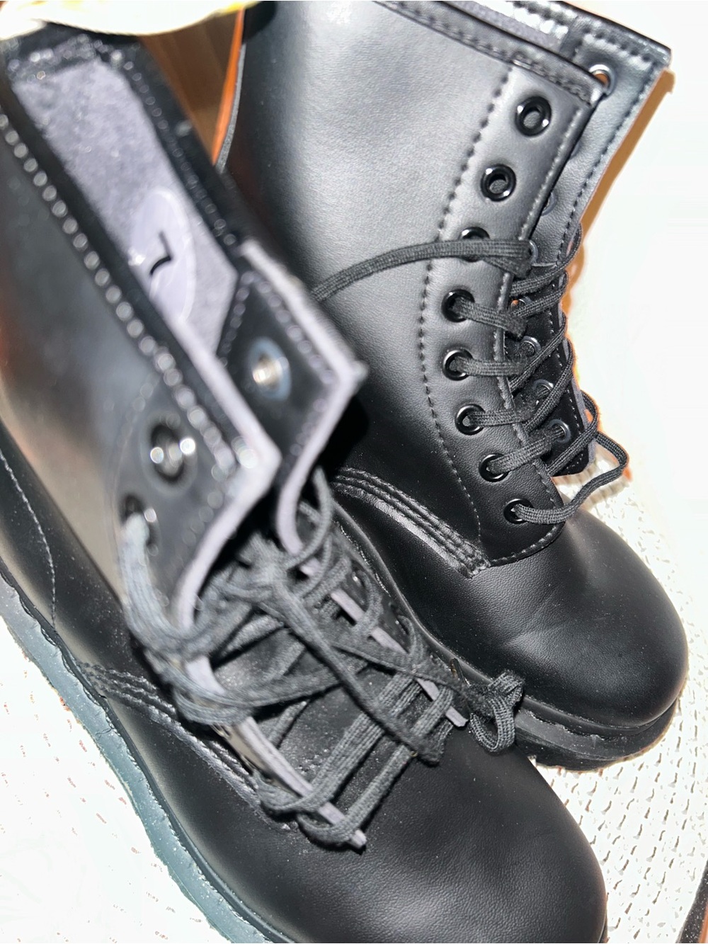 Dr. Martens Matte Black Leather Lace-Up Combat Boots